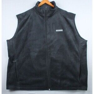 Columbia Men’s Vest Black Fleece Size 2XL Full Zip Hiking Casual Wear